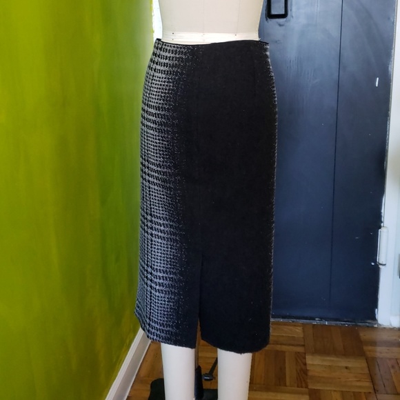 Lafayette 148 Priscilla Ombre Plaid Midi Skirt - Picture 3 of 8